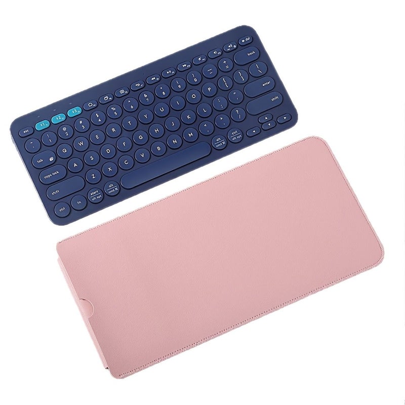 حقيبة لوحة مفاتيح من جلد PU متوافقة مع Logitech K380 باللون البيج، مقاومة للخدوش - Image 3