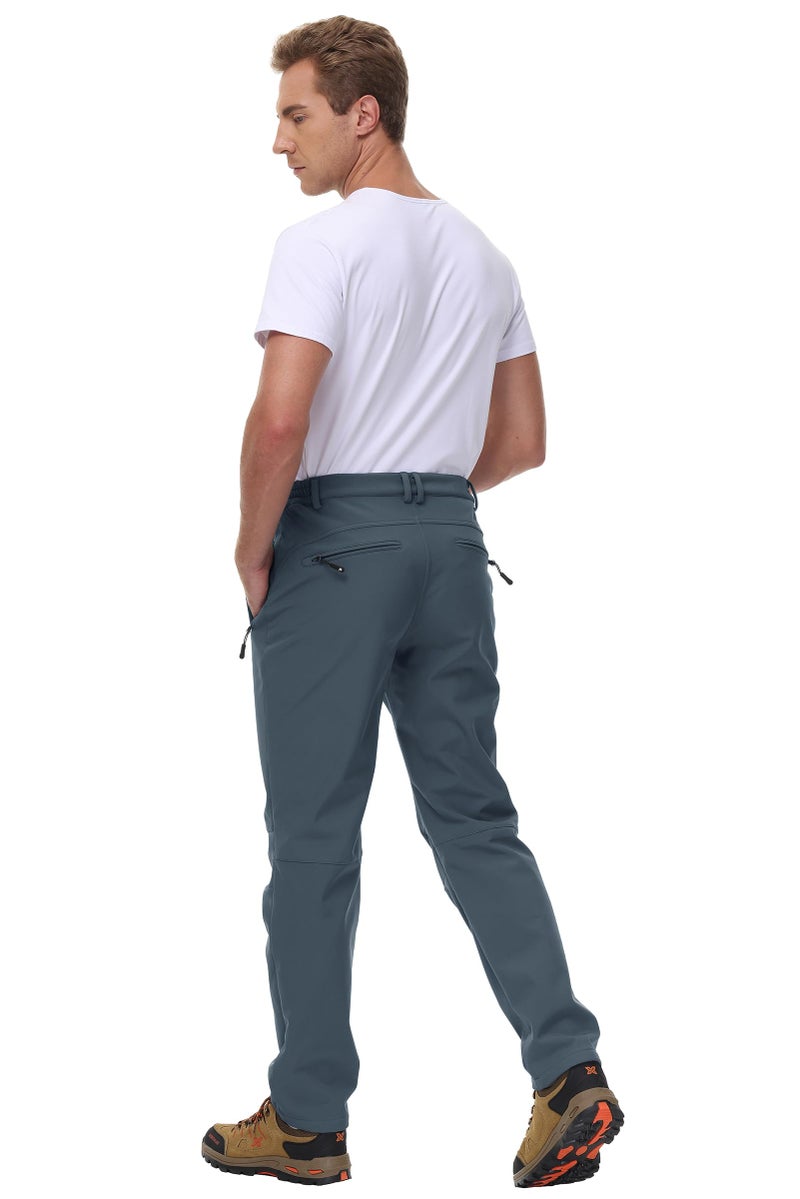 BASUDAM Men's Utility Work Pants Snow Waterproof Softshell Winter Fleece Lined Insulated Outdoor Mountain Cool Grey 34 - Image 2