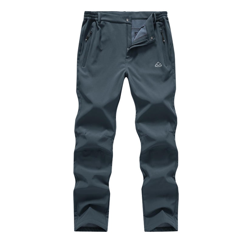 BASUDAM Men's Utility Work Pants Snow Waterproof Softshell Winter Fleece Lined Insulated Outdoor Mountain Cool Grey 34 - Image 1