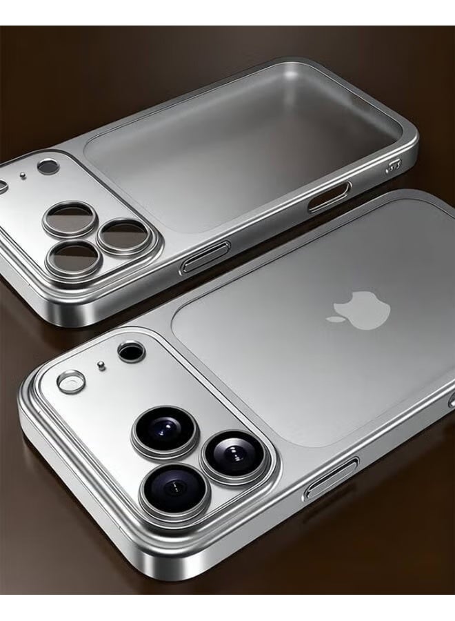 iPhone 17 Pro Max Case, Frosted Electroplated PC, Drop-Proof & Full Camera Lens Protection, Ultra-slim, Silver - Image 2