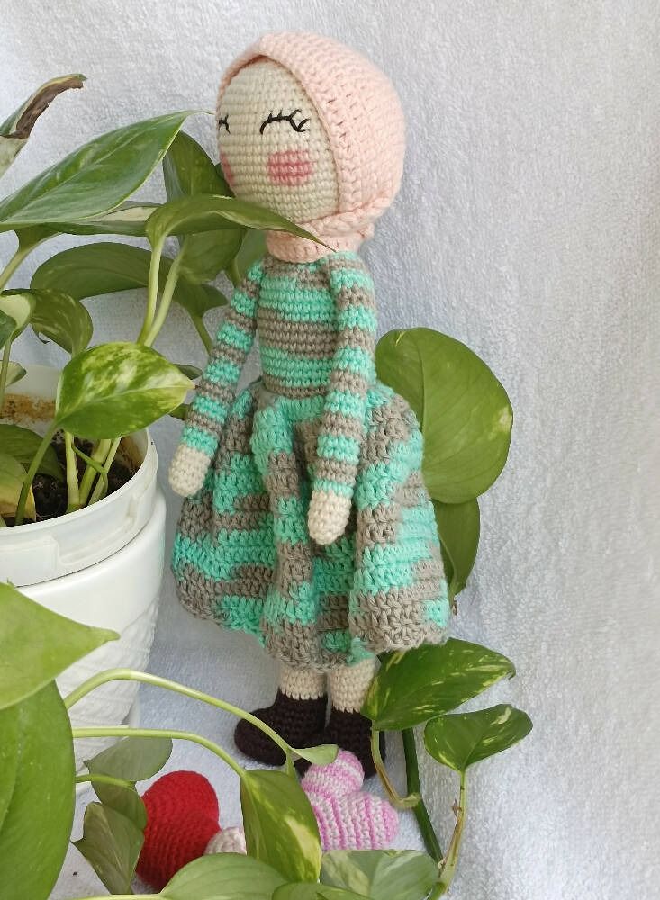 macrame sanu Hijabi doll/Crochet Hijabi Doll/Handmade toy - Image 1