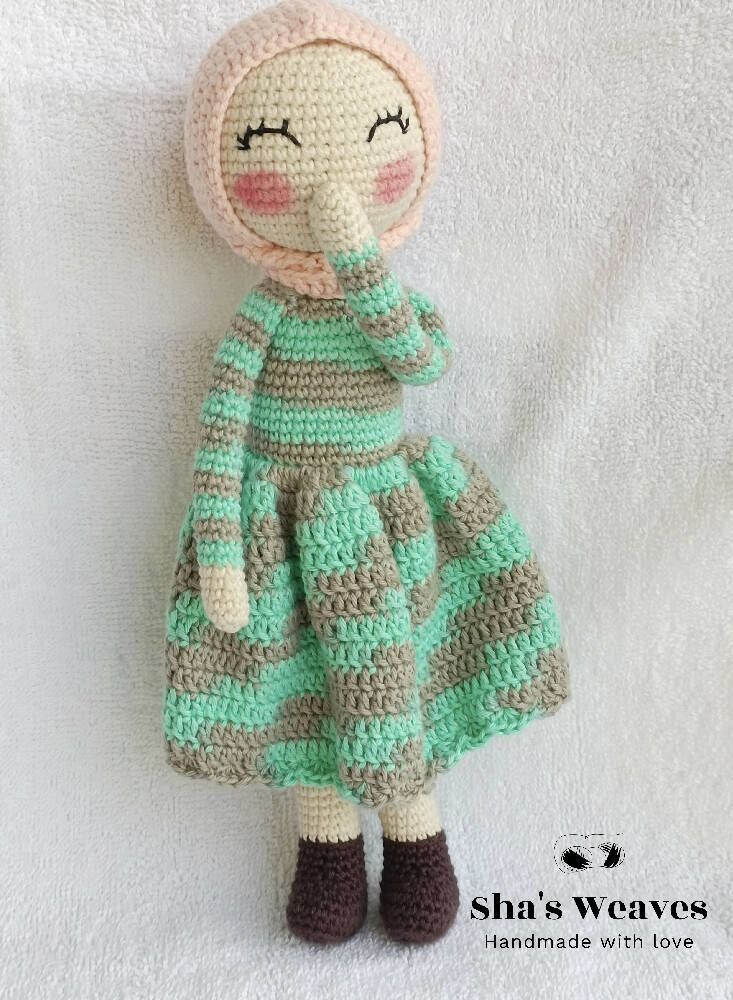 macrame sanu Hijabi doll/Crochet Hijabi Doll/Handmade toy - Image 2
