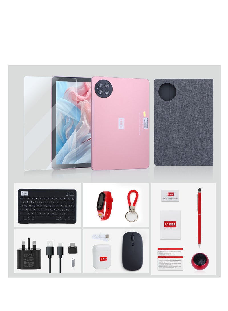 C idea 10.1-Inches Tablet, Android Tab, 5G Tablet Dual SIM 8GB RAM 1TB, 10000mAh Battery With Bluetooth Keyboard, Mouse And Speaker CM8800plus - Pink - Image 5