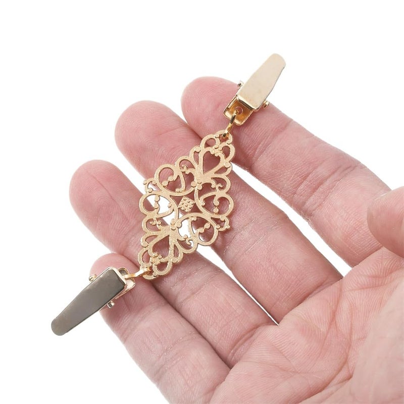 Luckam Vintage Sweater Shawl Clips, Retro Cardigan Collar Clips Dress Shirt Brooch Clips Dress Brooch Clips for Women Girls Wearing - Image 4