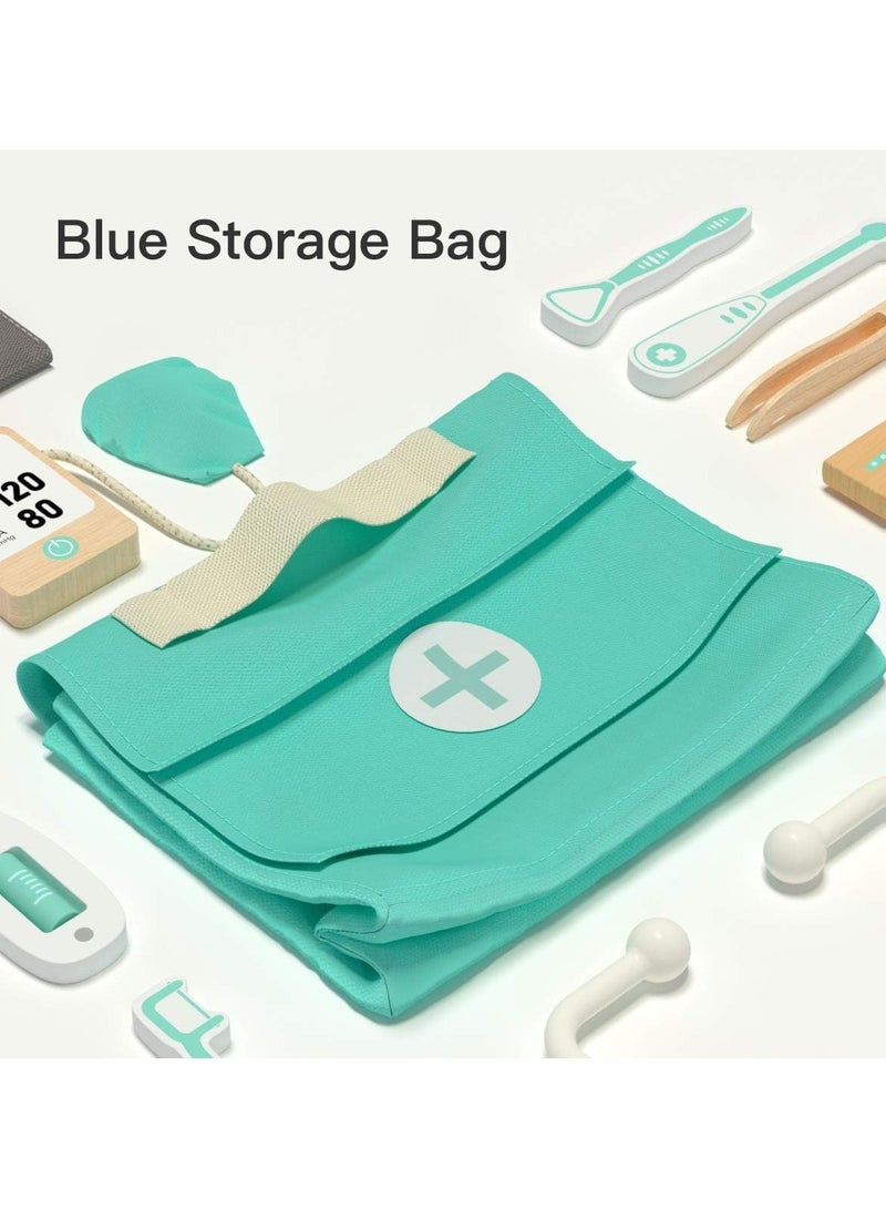 KASTWAVE 18 Piece Wooden Doctor Kit for Kids & Toddlers - Pretend Play Dentist Medical Playset, Ideal Gift for Boys & Girls Aged 3+ Years - Image 2