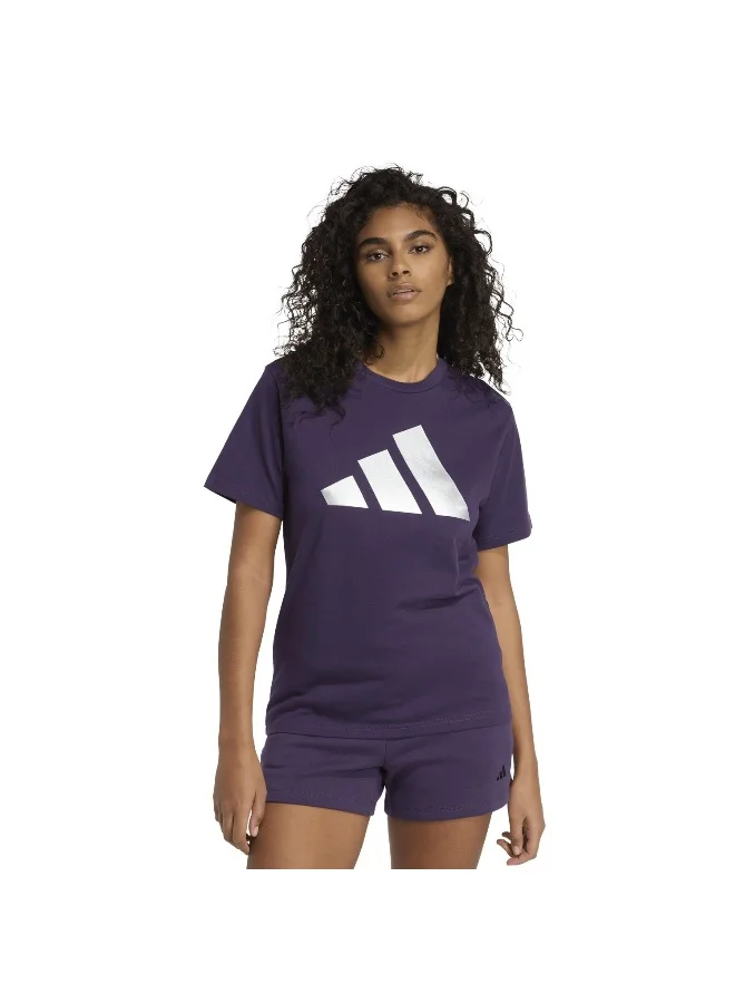 Adidas Adidas W C Hol Met T Purple Graphic Tee (Short Sleeve) T-Shirts For Women