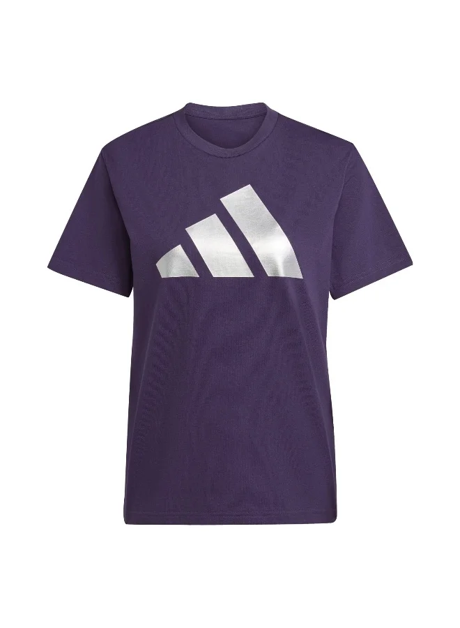 Adidas Adidas W C Hol Met T Purple Graphic Tee (Short Sleeve) T-Shirts For Women