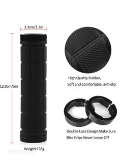 KASTWAVE Bicycle Handlebar Grips, Rubber Anti-Slip Grip Handlebar for MTB/BMX Mountain Bike Bicycle Accessories Black 2 Pack  - Image 3