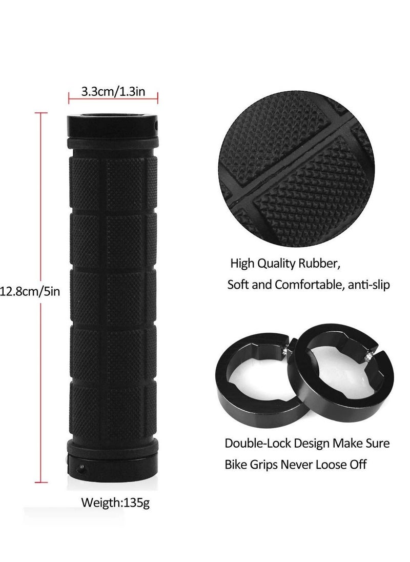 KASTWAVE Bicycle Handlebar Grips, Rubber Anti-Slip Grip Handlebar for MTB/BMX Mountain Bike Bicycle Accessories Black 2 Pack  - Image 3