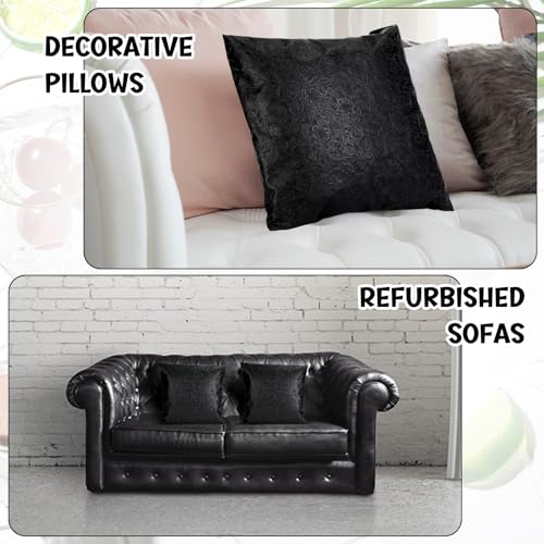 Locmeo 73'' x 55'' Tooled Faux Leather Sheets Vintage Floral Embossed Faux Leather Fabric Individual 2 Yard Cut Upholstery Flower Textured Synthetic Leather Material for DIY Crafts Making Sewing - Image 5