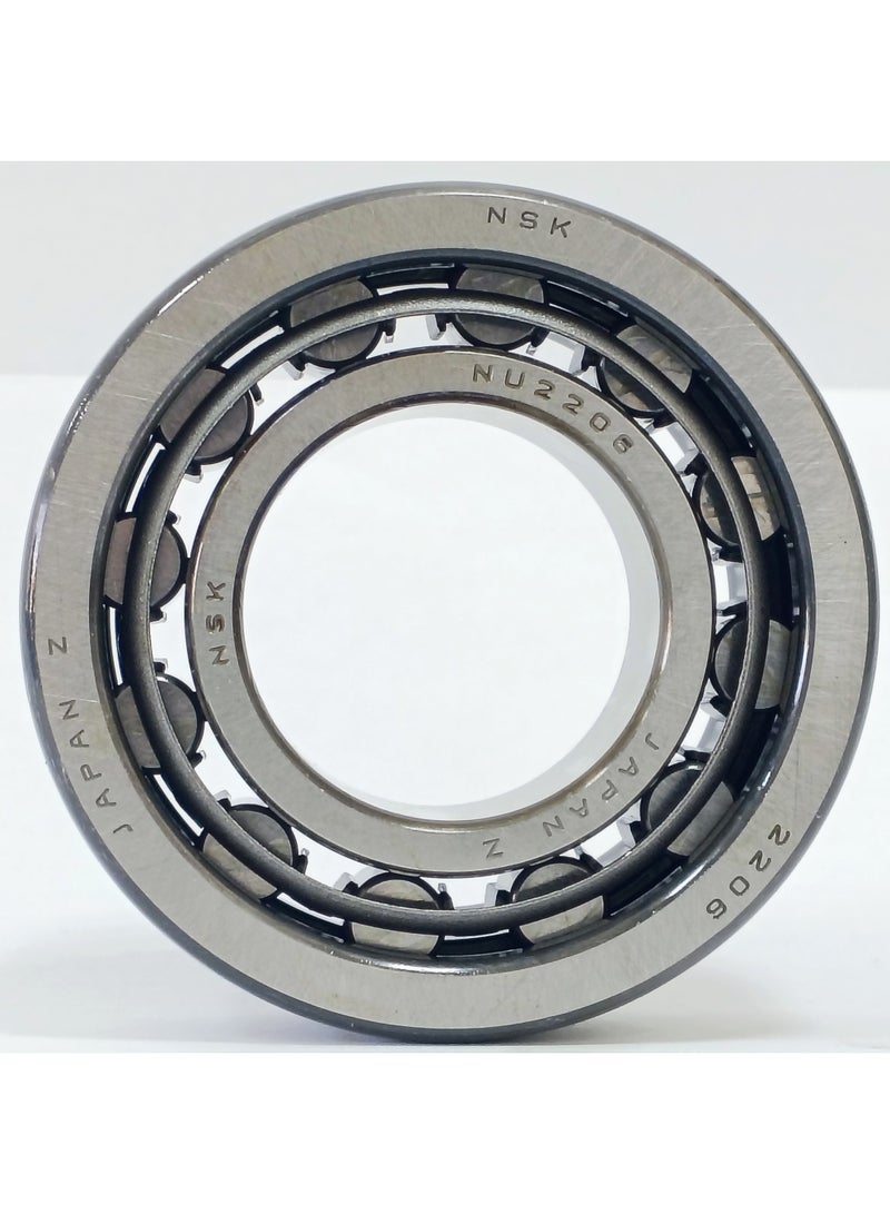 NSK رمان بلي أصلي  بكرات أسطوانية NSK NU 2206 W - سلسلة 2200 العريضة - نوع عائم - سعة تحميل عالية - مقاس 30x62x20 ملم - أصلي صنع في اليابان - Image 3