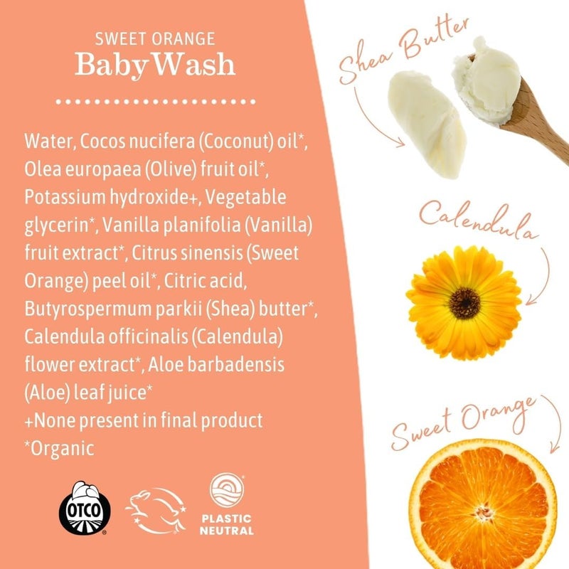 Earth Mama Sweet Orange Baby Liquid Wash Foaming Hand Soap, Organic All Purpose Body Wash for Sensitive Skin, Castile Soap with Coconut Oil, Shea Butter, Calendula, & Aloe, (Packaging May Vary) Long term heavy use compatible - Image 5
