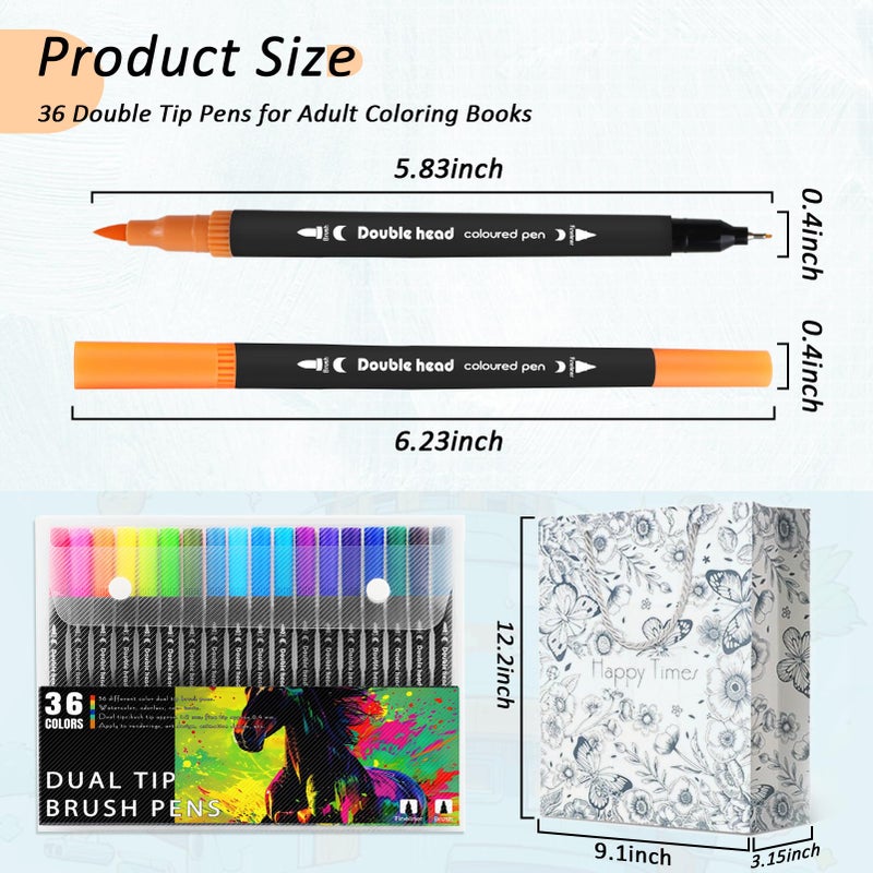 CKMOREL 3Pcs Adult Coloring Book for Women Relaxation, Spiral Bound Adult Coloring Books for Women with 36 Markers, 36 Dual Tip Colors Markers, Mindfulness Gifts - 72 Patterns - Image 5