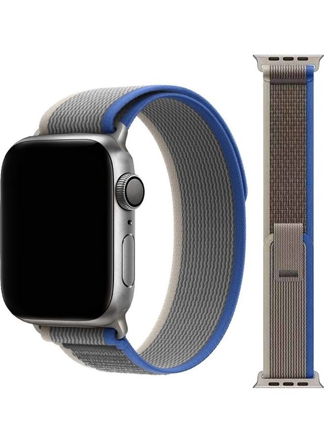 مارجون 2 حزمة لساعة Apple Watch Trail Band 49 مم 45 مم 44 مم 42 مم حزام رياضي منسوج من النايلون لسلسلة iWatch Ultra/8/7/SE/6/5/4/3/2/1 رمادي داكن/أسود رمادي داكن/ أسود - Image 3