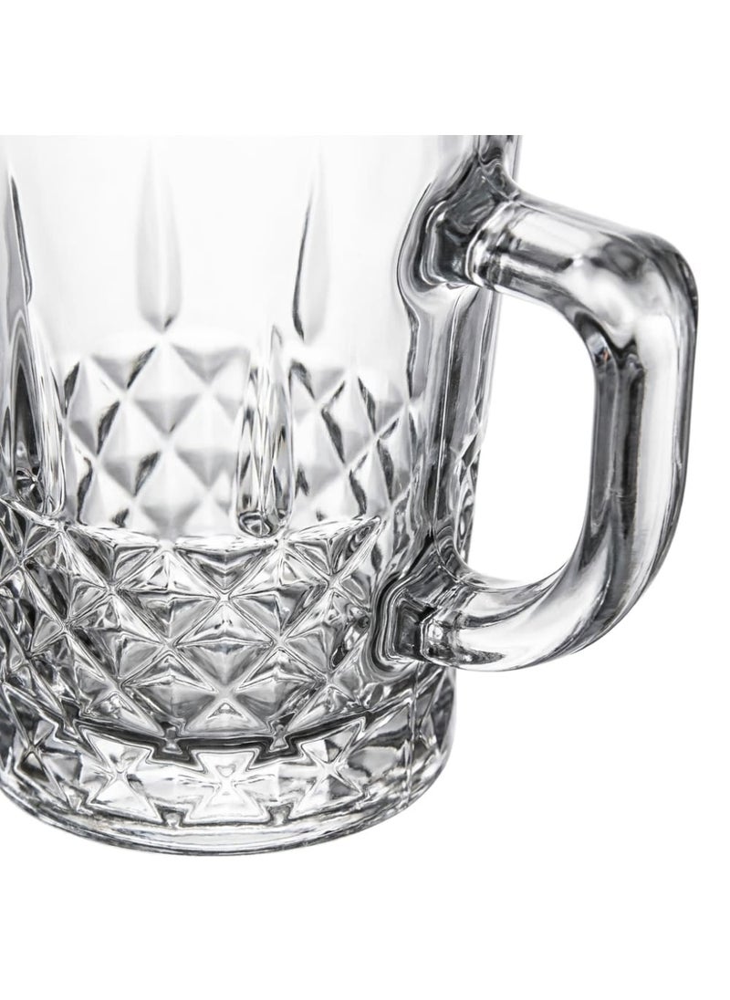 Blinkmax Set of 6 Heat Resistant Glass Mugs, Ergonomic Handle, Dishwasher and Microwave Safe, for Hot Drinks and Coffee - Transparent - Image 4