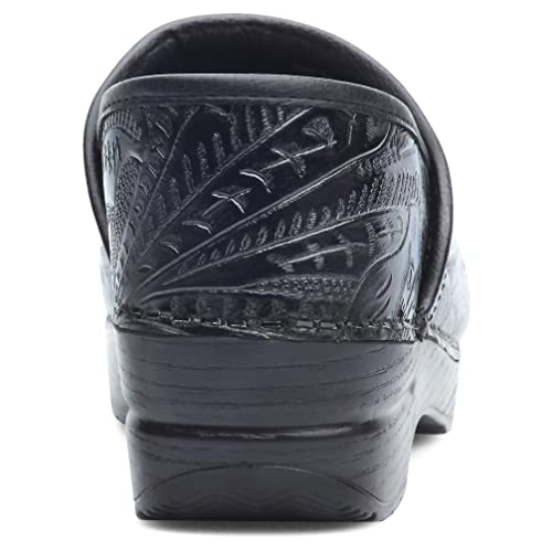 Dansko Women’s Professional Slip-On Clogs –Rocker Sole and Arch Support for Comfort-Ideal for Nursing, Food Service, Healthcare Black Tooled 10.5-11 M US - Image 5