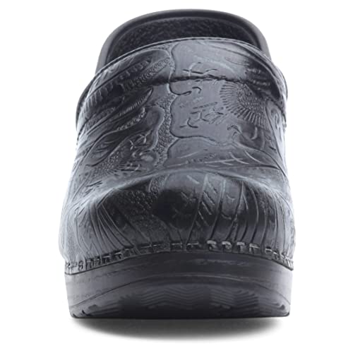 Dansko Women’s Professional Slip-On Clogs –Rocker Sole and Arch Support for Comfort-Ideal for Nursing, Food Service, Healthcare Black Tooled 10.5-11 M US - Image 4