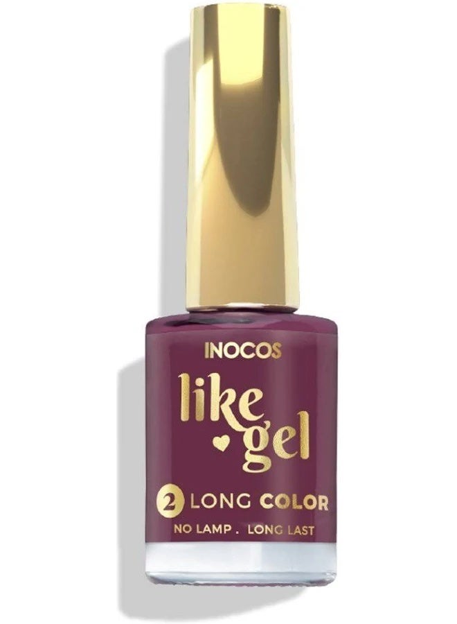 INOCOS Like Gel 2 Long Color Nail Polish 139 Aubergine Purple 11ml - Image 1