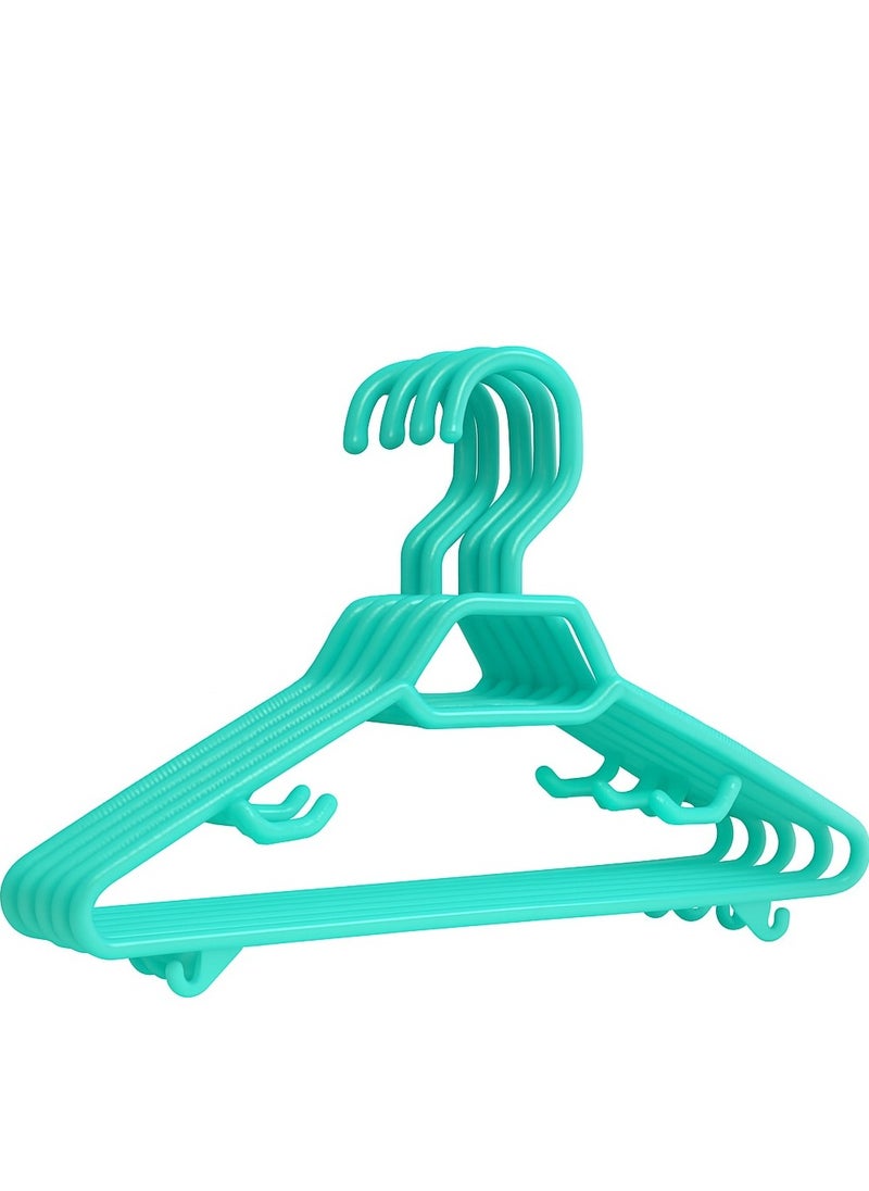 6-Piece Non-Slip Plastic Clothes Hanger Set - Multicolor - Code 680