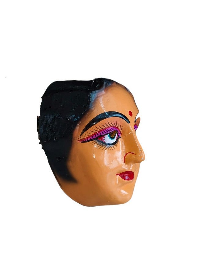 BookMyCostume Indian Aunty 70s Woman Retro Theme Female Mask Navrang Dance Fiber Face Mask Girls Fancy Dress Costume Accessory - Image 2