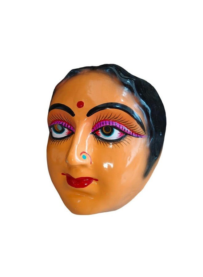 BookMyCostume Indian Aunty 70s Woman Retro Theme Female Mask Navrang Dance Fiber Face Mask Girls Fancy Dress Costume Accessory - Image 4
