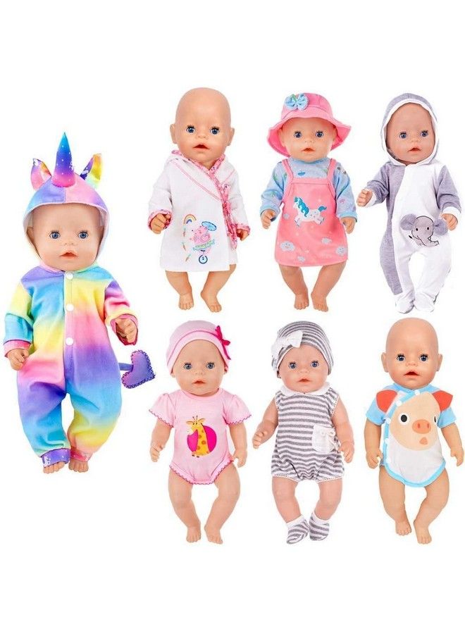 ibayda 7 Sets Doll Clothes Accessories Play Set Include Rompers Dress Outfits Hat For 1416 Inch Dolls (No Doll) - Image 2