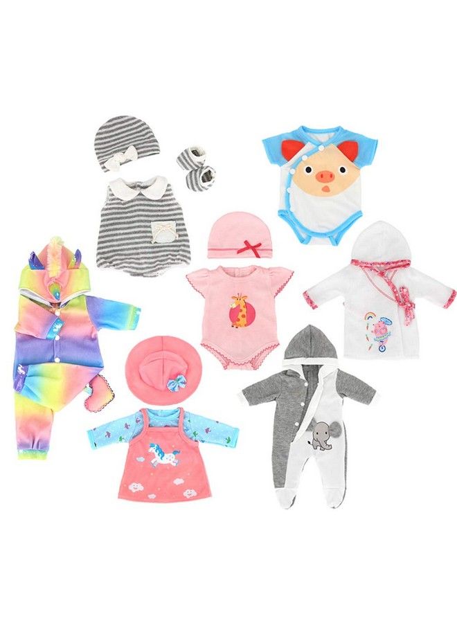 ibayda 7 Sets Doll Clothes Accessories Play Set Include Rompers Dress Outfits Hat For 1416 Inch Dolls (No Doll) - Image 3