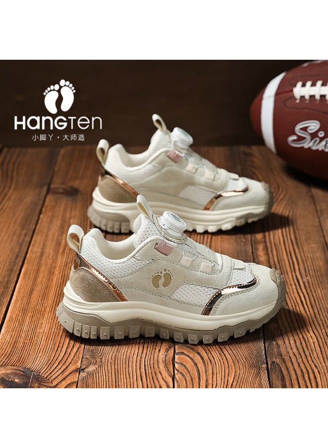 Hang Ten Kids Spring Autumn Lightweight Soft Sole Sports Shoes Outdoor Casual Champagne 31