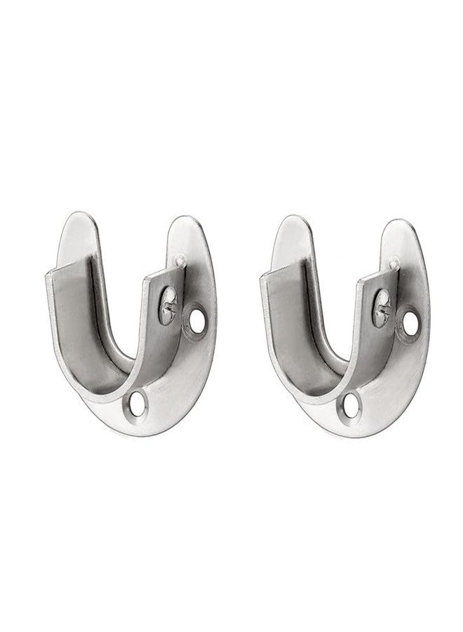 Shozafia 2 Pcs Shower Curtain Rod Mount Holder, Stainless Steel Mount Pipe Bracket for Wall, Pipe Base Pole Sockets Flange Rod Holder Brackets (φ22mm,Opening Style) - Image 1