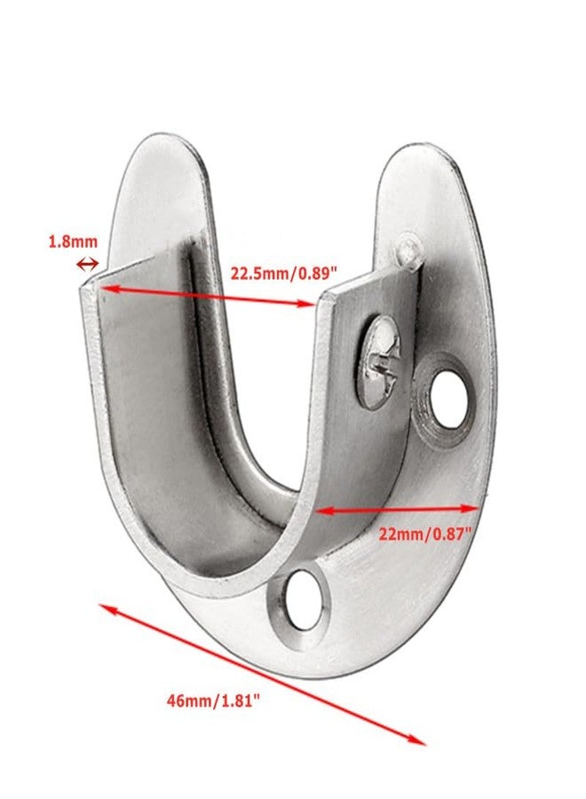 Shozafia 2 Pcs Shower Curtain Rod Mount Holder, Stainless Steel Mount Pipe Bracket for Wall, Pipe Base Pole Sockets Flange Rod Holder Brackets (φ22mm,Opening Style) - Image 2