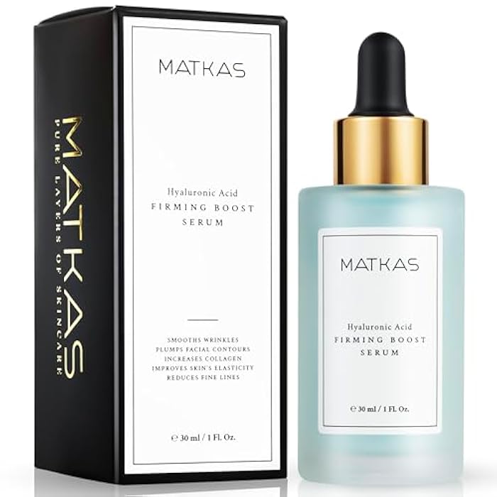 MATKAS Korean Firming Boost Hyaluronic Acid Serum 1 Fl. Oz. - 2% Niacinamide and Hyaluronic Acid Serum for Face Korean Skin Care for Anti Aging, Hydrating Peptide Face Moisturizer for Dry Skin - Image 1