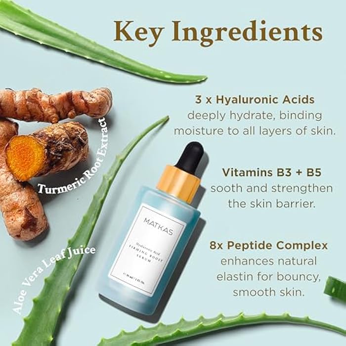 MATKAS Korean Firming Boost Hyaluronic Acid Serum 1 Fl. Oz. - 2% Niacinamide and Hyaluronic Acid Serum for Face Korean Skin Care for Anti Aging, Hydrating Peptide Face Moisturizer for Dry Skin - Image 5
