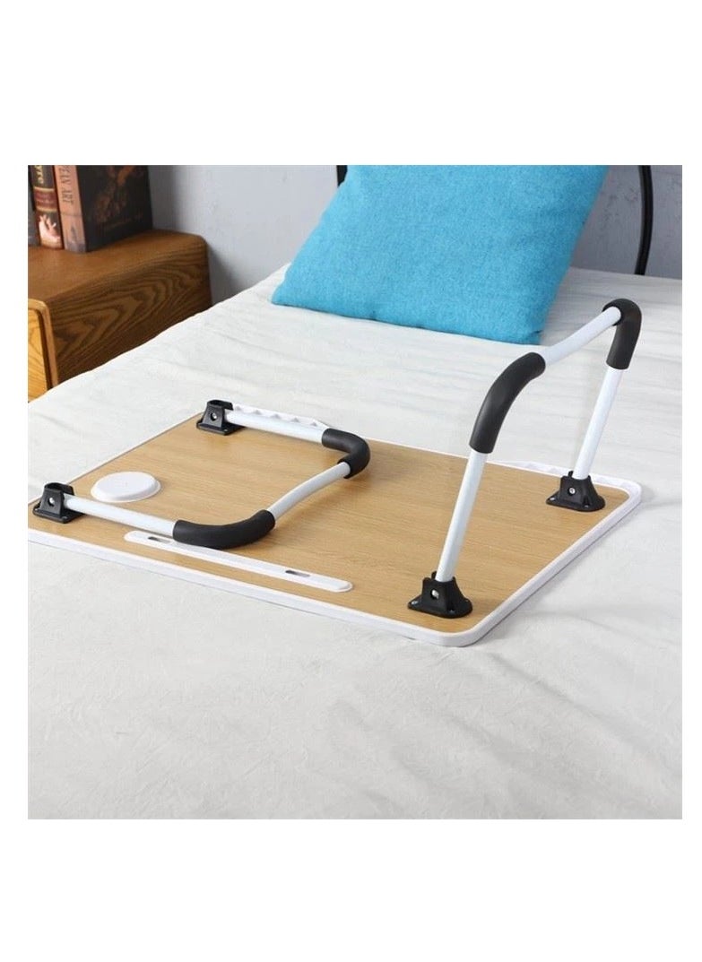 Generic - Portable Laptop Table with Foldable Legs, Tablet and Notebook Holder and Cup Slot, Multi-Purpose, Suitable for Reading and Eating - Image 1