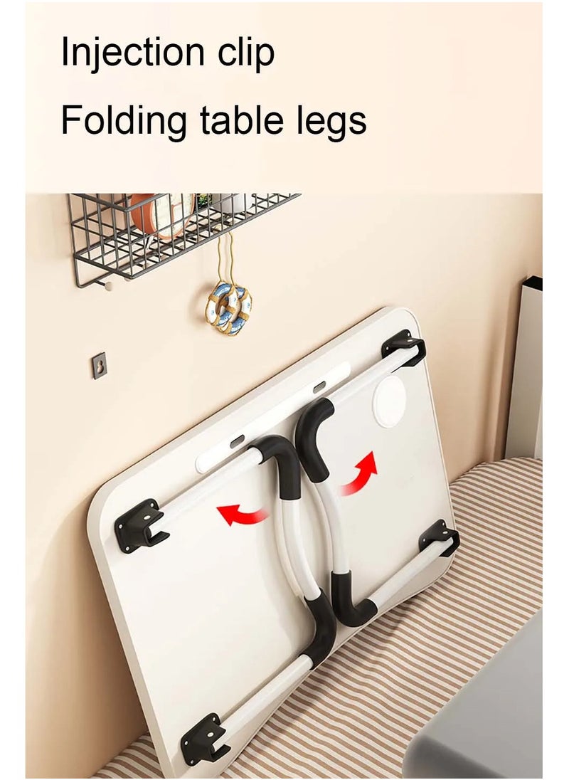 Generic - Portable Laptop Table with Foldable Legs, Tablet and Notebook Holder and Cup Slot, Multi-Purpose, Suitable for Reading and Eating - Image 1