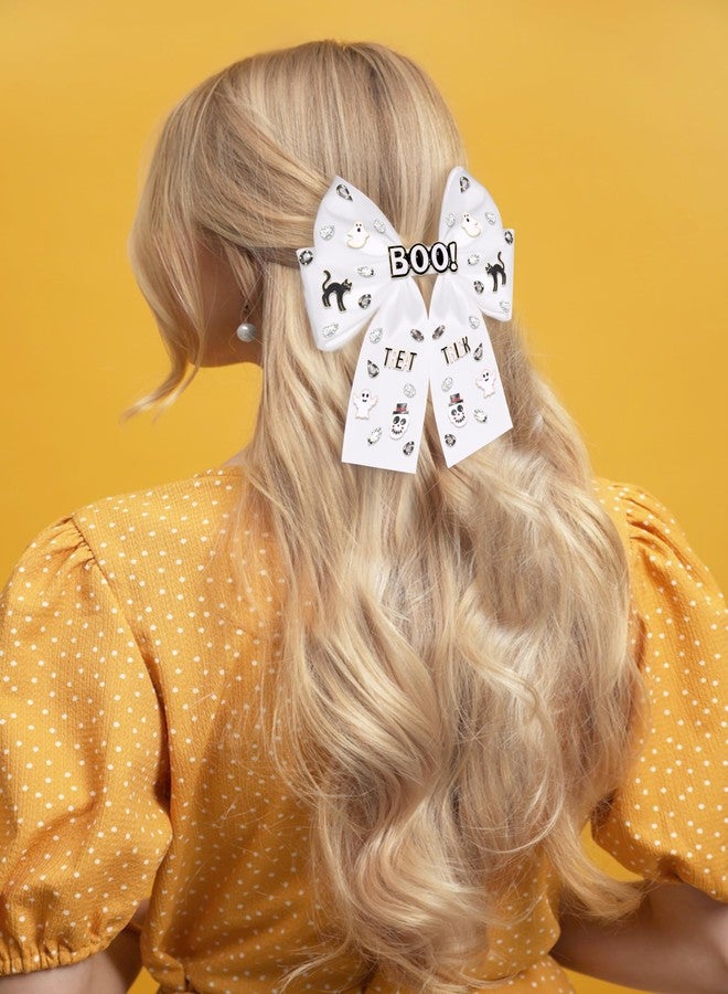 MOLOCH Halloween Hair Clips for Women Beaded Rhinestone Spooky BOO Hair Bow Clips Halloween Costume Hair Accessories Decorations Gifts - Image 3