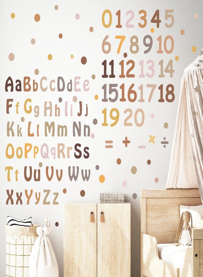 THEYGE Boho Alphabet Wall Decals Neutral Number Wall Decals Peel and Stick Watercolor Letter Decal ABC Wall Stickers Removable Educational Learning Wall Stickers for Kids Room Playroom Classroom Decor - Image 5