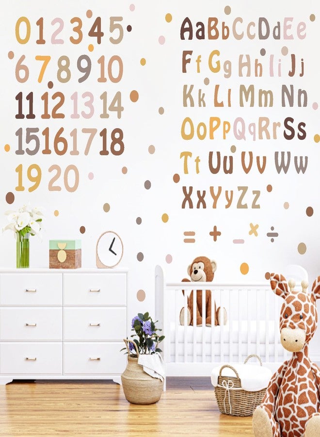 THEYGE Boho Alphabet Wall Decals Neutral Number Wall Decals Peel and Stick Watercolor Letter Decal ABC Wall Stickers Removable Educational Learning Wall Stickers for Kids Room Playroom Classroom Decor - Image 4