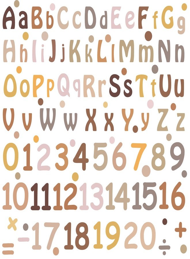 THEYGE Boho Alphabet Wall Decals Neutral Number Wall Decals Peel and Stick Watercolor Letter Decal ABC Wall Stickers Removable Educational Learning Wall Stickers for Kids Room Playroom Classroom Decor - Image 3