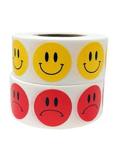InStockLabels.com Smiley Happy Face and Sad Frowney Unhappy Face Stickers Combo Pack 1,000 Total Labels 3/4" Inch Round  - Image 1