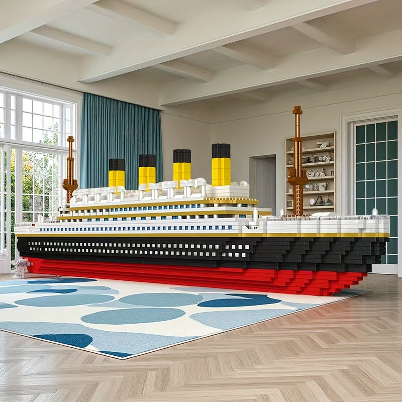 3088pcs/1005pcs, Titanic Luxury Cruise Ship Building Blocks Model, Extra Large Size High Difficulty Assembly Toy, Collectible Gift, Movie Model, Halloween, Christmas, Birthday Present Favorite