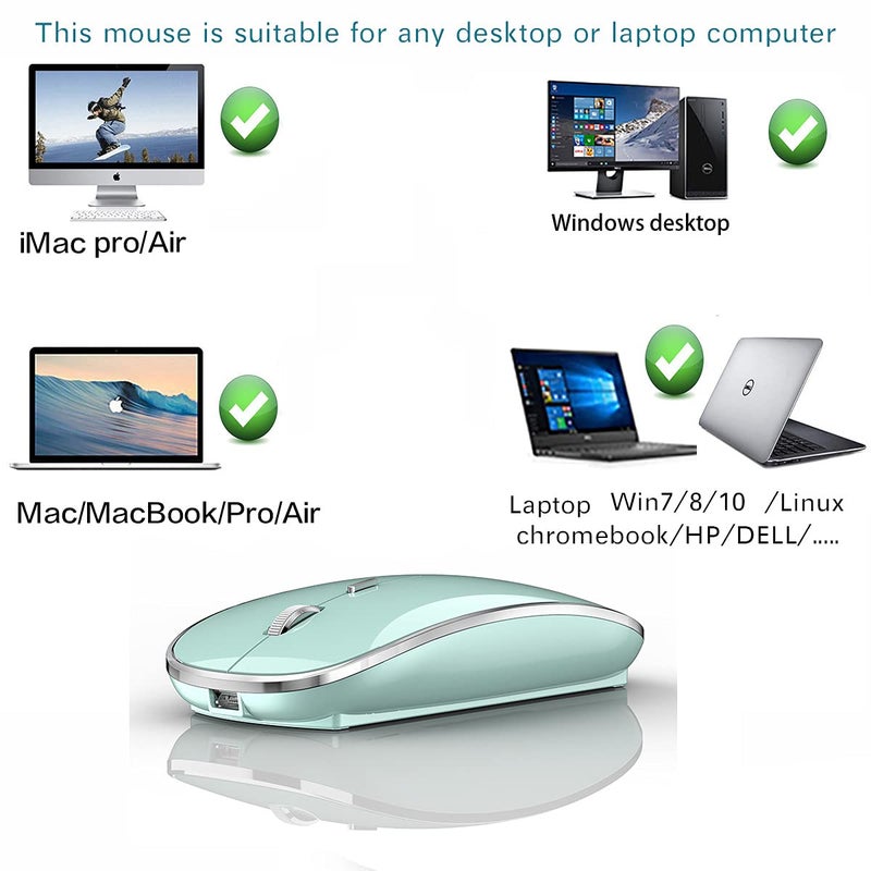 JETTA Wireless Mouse for MacBook Pro MacBook Air MacBook Laptop Mac iMac Desktop Computer Chromebook Win7/8/10/11 PC HP Dell Laptop (Blue) - Image 2
