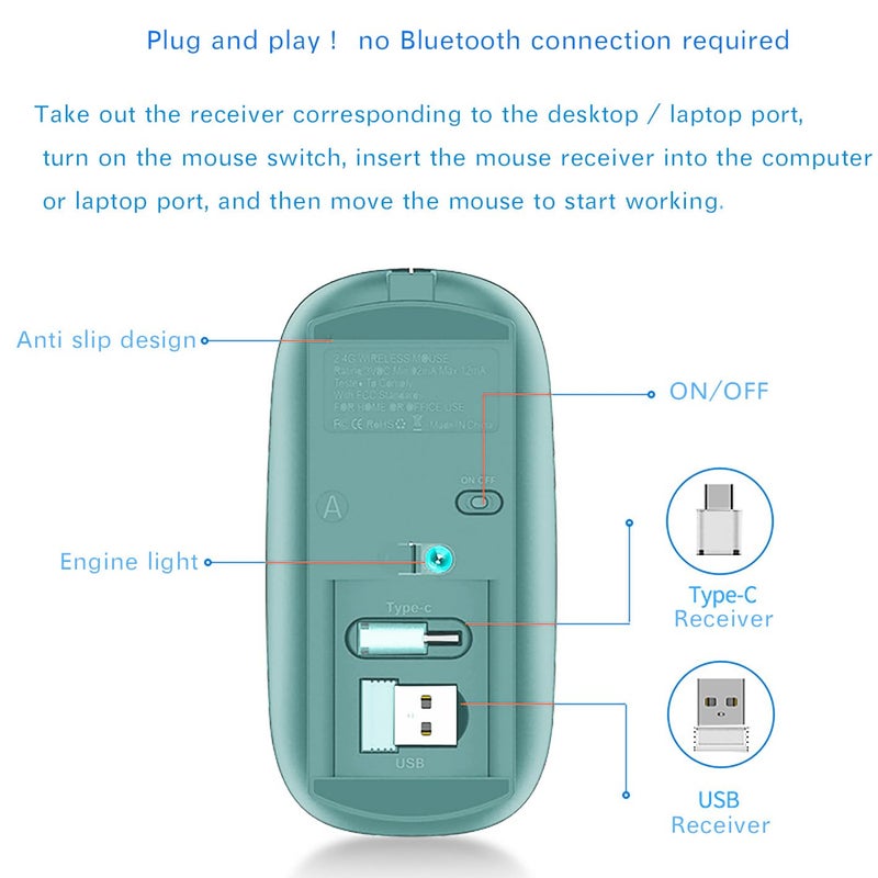 JETTA Wireless Mouse for MacBook Pro MacBook Air MacBook Laptop Mac iMac Desktop Computer Chromebook Win7/8/10/11 PC HP Dell Laptop (Blue) - Image 4