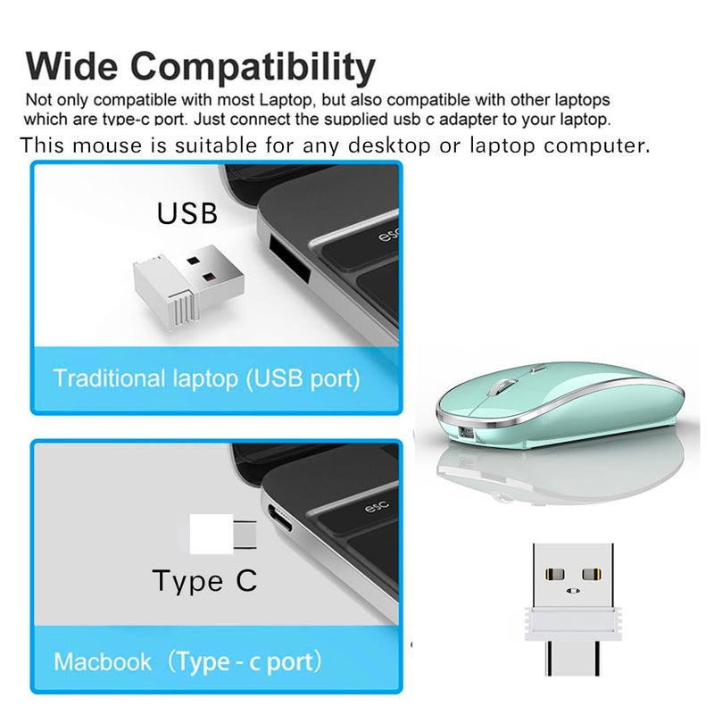 JETTA Wireless Mouse for MacBook Pro MacBook Air MacBook Laptop Mac iMac Desktop Computer Chromebook Win7/8/10/11 PC HP Dell Laptop (Blue) - Image 3