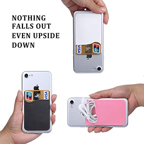Pofesun 3 Pack Silicone Adhesive Card Holder for Back of Phone, Stick on Wallet Pocket Credit Card Pouch Sleeve Compatible for iPhone 17 16 15 14 13 12 Pro Max,iPad,Samsung Galaxy,Tablet - Image 4