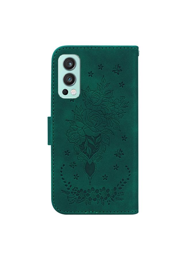 S-TOP Case For OnePlus Nord 2 5G Butterfly Rose Embossed Leather Phone Case - Image 3