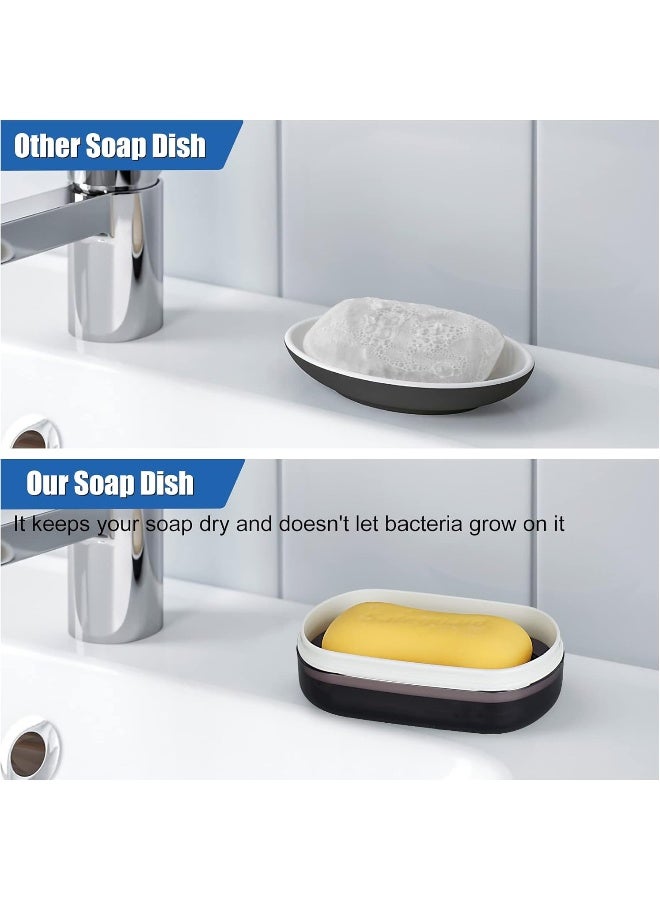 Qiuymei  Travel Soap Box, Soap Bar Holder Dish Container Case With Soap Bag And Silicone Band, Strong Sealing Leak Proof Portable, Best For Bathroom/Camping/Gym/Business Trip (Black) - Image 3