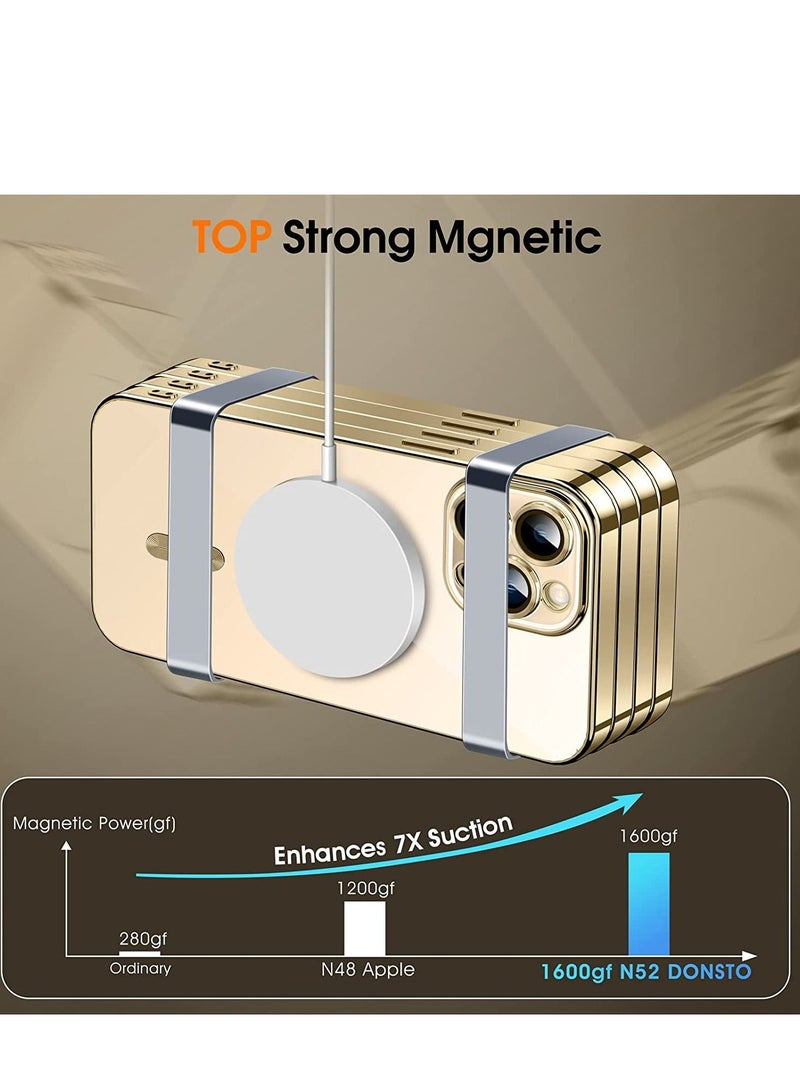 Magnetic Clear for iPhone 14 Pro Max Case with MagSafe [Integrated Camera Cover Glass] [Bare iPhone Exterior] Silicone Cover Slim Thin [Non-Yellowing] Anti-Fingerprint Scratch Wireless Charging