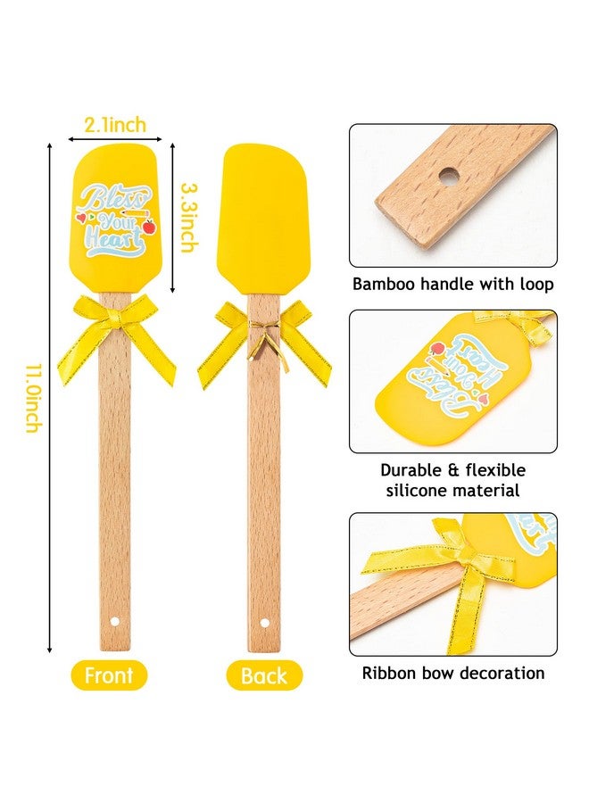 R HORSE R HORSE 6Pcs Pot Holders with Silicone Spatulas, Thank You Teacher Kitchen Pot Holders with Pocket Heat Resistant Oven Mitts Xmas Cookie Bag for Christmas Kitchen Gift  - Image 3