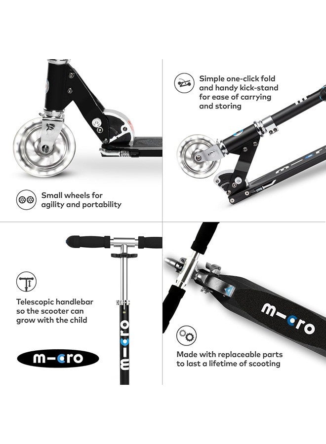 Micro Scooters | Micro Sprite LED Children's Scooter SA0225| Handlebar Adjustable | Front Suspension | Foldable | Boys & Girls | 8yrs+ | Black - Image 4