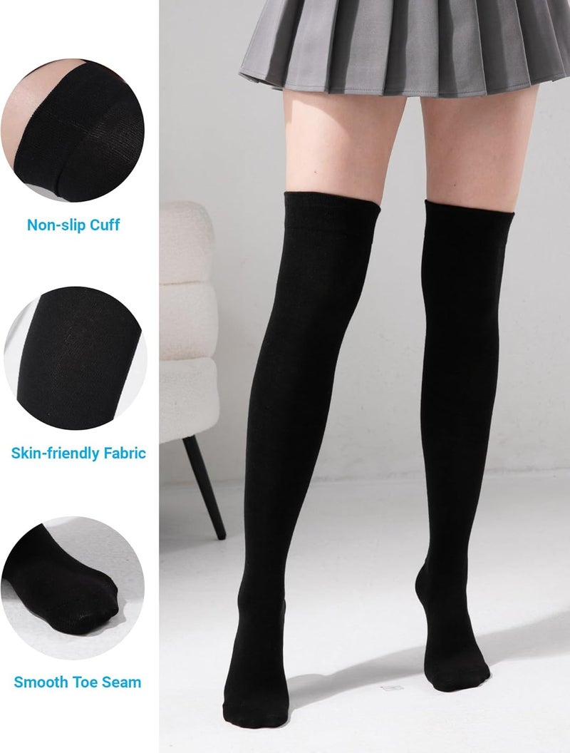 TOCONFFON Women's Over The Knee High Socks - Thigh High Cotton Socks 120D Medium Thick for Daily Wear, Cosplay - Image 5